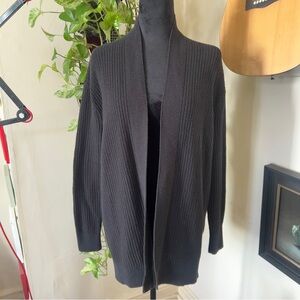 Club Monaco Black Waffle Knit Open Cardigan - Size S/P